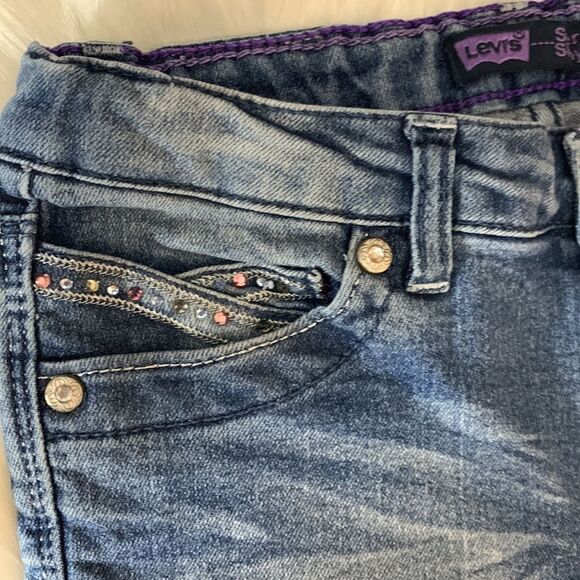 Levi’s Girls Super Skinny Rhinestone Jeans Size 10 - Picture 4 of 9
